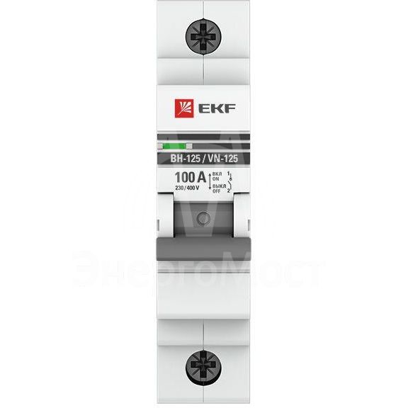 Выключатель нагрузки 1п 100А ВН-125 PROxima EKF SL125-1-100-pro