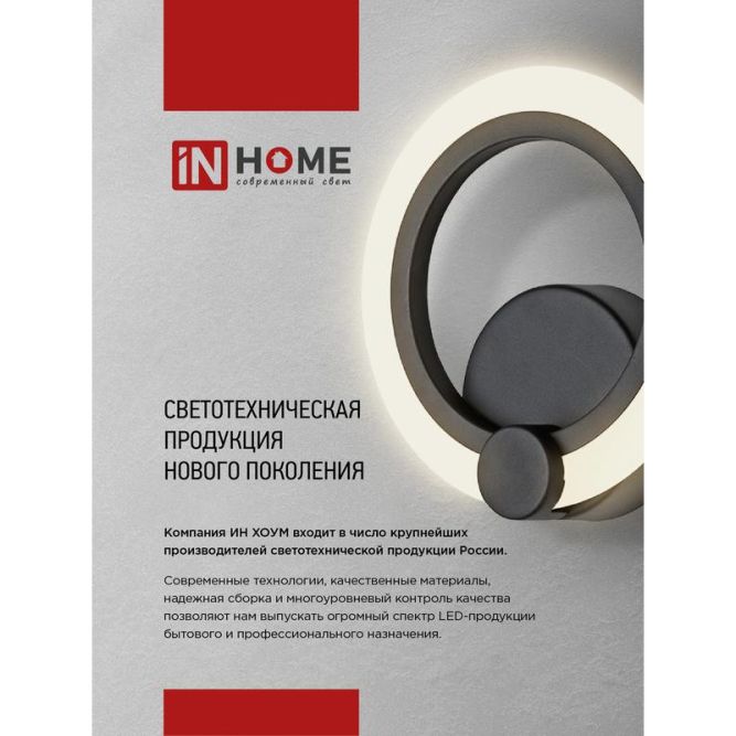 Светильник светодиодный ELEGANT ARIS-15W 15Вт 230В 3000-4000-6500К 1050лм STEP COLOR бел. IN HOME 4690612035321