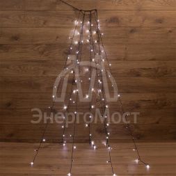 Гирлянда елочная с кольцом 7 нитей по 1.5м LED бел. не соединяется NEON-NIGHT 235-075