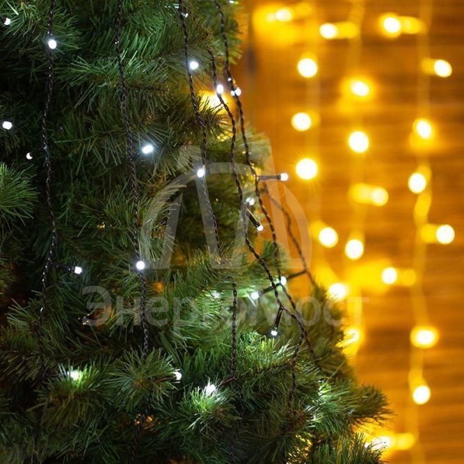 Гирлянда елочная с кольцом 7 нитей по 1.5м LED бел. не соединяется NEON-NIGHT 235-075