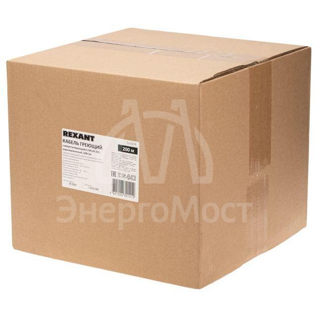 Кабель греющий (нагрев.) саморег. SRL24-2CR экранированный 24Вт/м 0.9кв.мм/70м 200м Rexant 51-0278