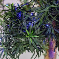 Гирлянда &amp;quot;ТВИНКЛ ЛАЙТ LED&amp;quot; (с контроллером 8 режимов) 10м 80LED 7Вт 220В IP20 син. провод темн.-зел. ПВХ NEON-NIGHT 303-043