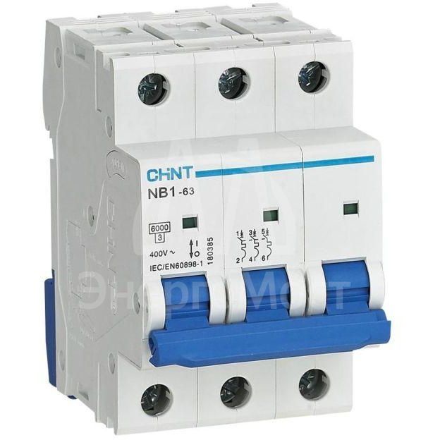 Выключатель автоматический модульный 3п C 10А 6кА NB1-63 (R) CHINT 179698