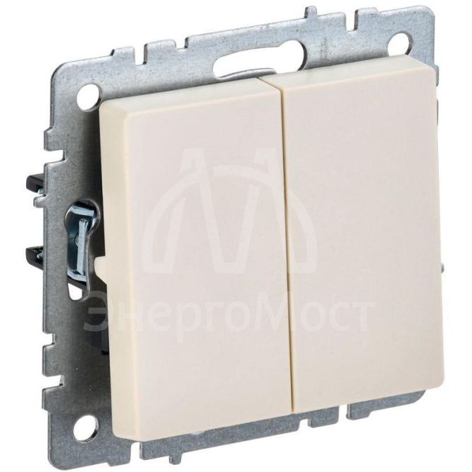 Выключатель 2-кл. СП BRITE ВС10-2-0-БрКр 10А беж. IEK BR-V20-0-10-K10