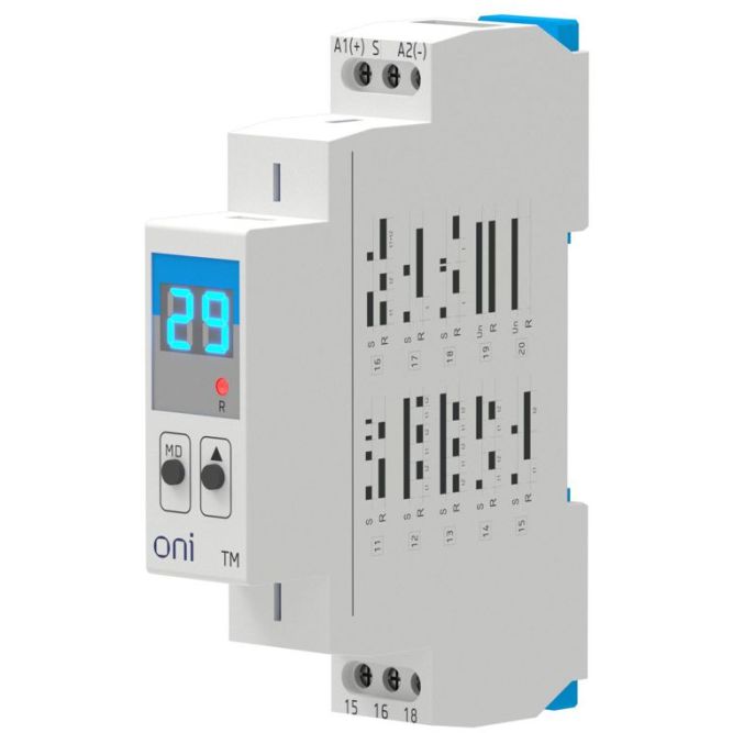 Реле времени многофункц. TM дисплей 1 контакт 12-240В AC/DC ONI CTR-470-TM-1-99D-U240-CD0