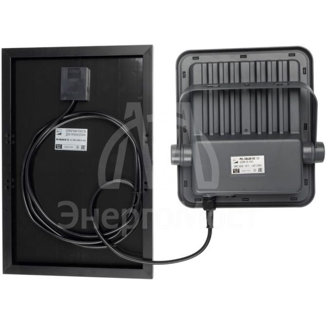 Прожектор светодиодный PFL SOLAR 02 100 6500К GR IP65 ДО с солнечн. панелью и пультом Pro+ JazzWay 5058477