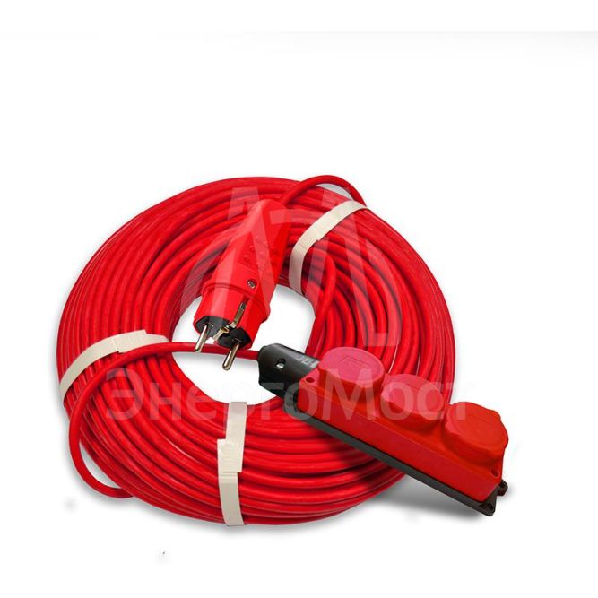 Удлинитель 3х50м с заземл. 16А IP44 3.5кВт КГ 3х1.5 с защ. крышкой АРКТИК морозостойкий DOMTOK 2603