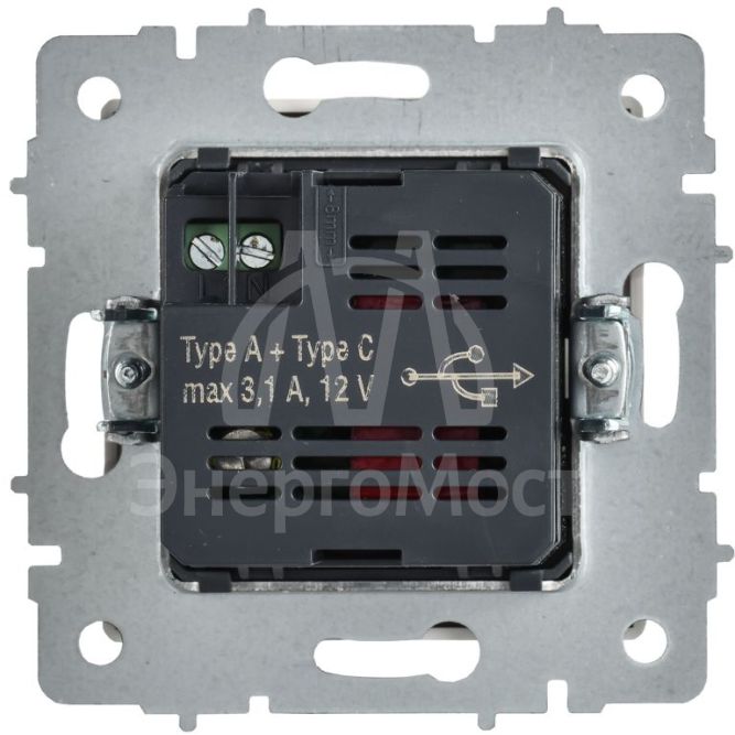 Розетка BRITE РЮ11-1-БрАБ 18Вт USB A+C механизм арктич. бел. IEK BR-U22-018-K91