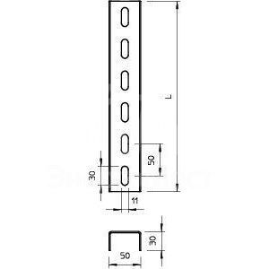 Профиль U-образный 30х50 L300 2мм US 3 30 FS OBO 6342304