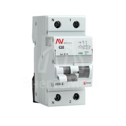 Выключатель автоматический дифференциального тока 2п C 32А 100мА тип AC 6кА DVA-6 Averes EKF rcbo6-1pn-32C-100-ac-av