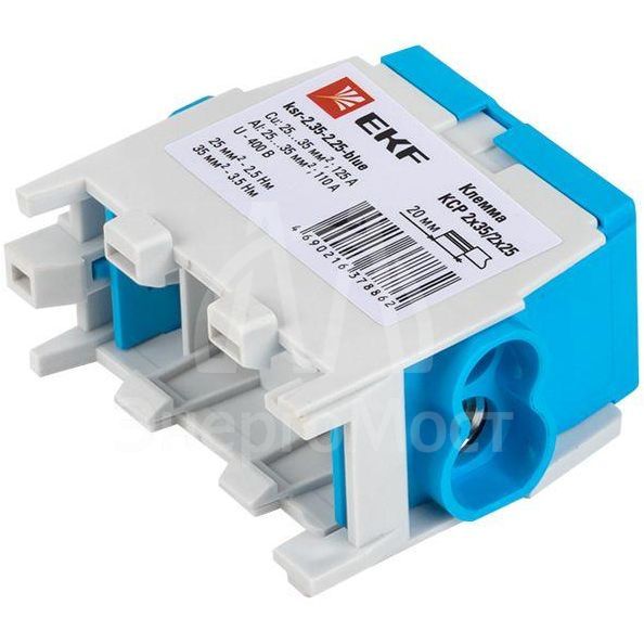 Клемма распределительная КСР с двойным винтом 2х35/2х25 син. PROxima EKF ksr-2.35-2.25-blue