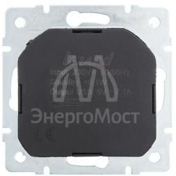 Розетка 1-м СП Vesna с заземл. с заряд. устройством USB механизм крем. LEZARD 742-0388-181