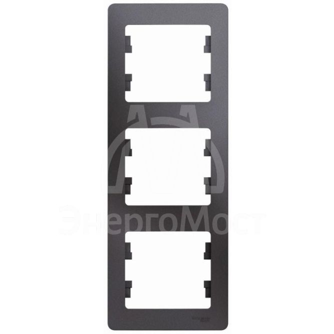 Рамка 3-м Glossa вертикал. графит SE GSL001307