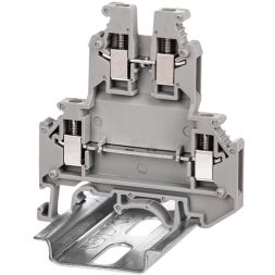 Клемма двухуровневая винтовой зажим 4 точки подключения 2.5кв.мм сер. DKC KRUK-3