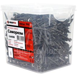 Саморез гипсокартон-дерево 3.8х45 усиленный (TWN) (уп.800шт) контейнер Proffix 146439