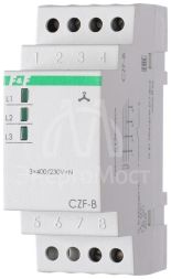 Реле контроля фаз CZF-B (3х400/230+N 8А 1перекл. IP20 монтаж на DIN-рейке) F&amp;F EA04.001.002