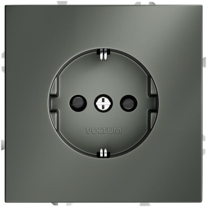 Розетка 1-м СП S70 16А с заземл. защ. шторки механизм титан Voltum VLS040206