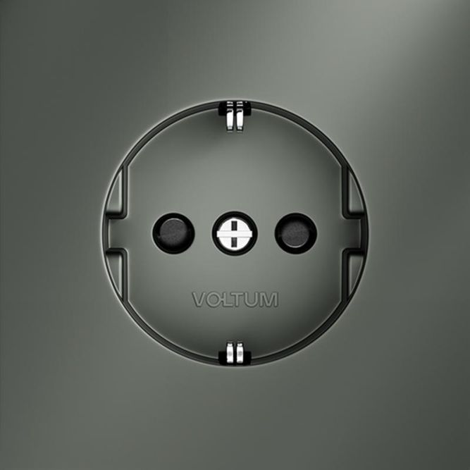 Розетка 1-м СП S70 16А с заземл. защ. шторки механизм титан Voltum VLS040206