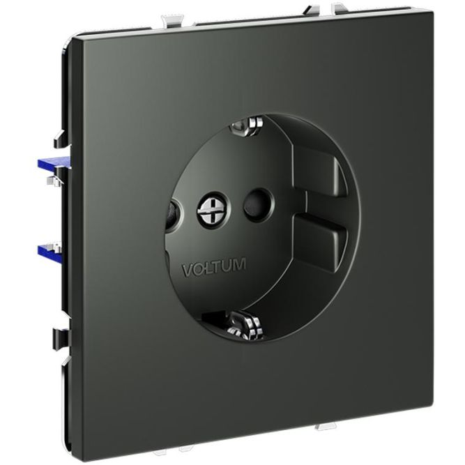 Розетка 1-м СП S70 16А с заземл. защ. шторки механизм титан Voltum VLS040206