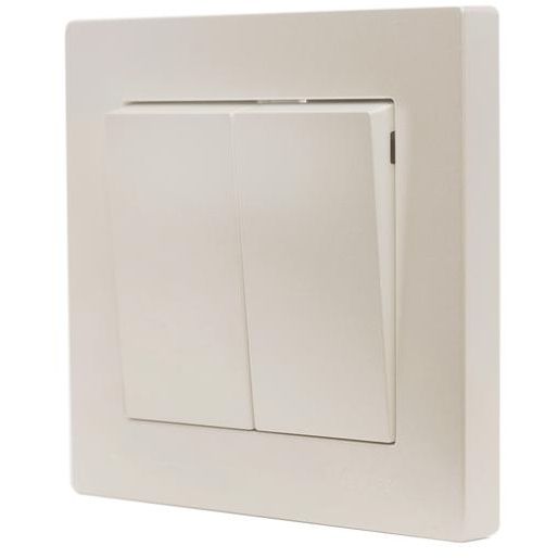 Выключатель 2-кл. СП Vesna механизм жемчуж./бел. перламутр. LEZARD 742-3088-101