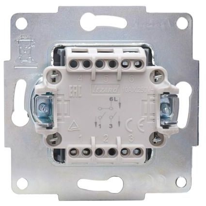Выключатель 2-кл. СП Vesna механизм жемчуж./бел. перламутр. LEZARD 742-3088-101