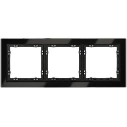 Рамка 3-м S70 стеклян. черн. Voltum VLS110308