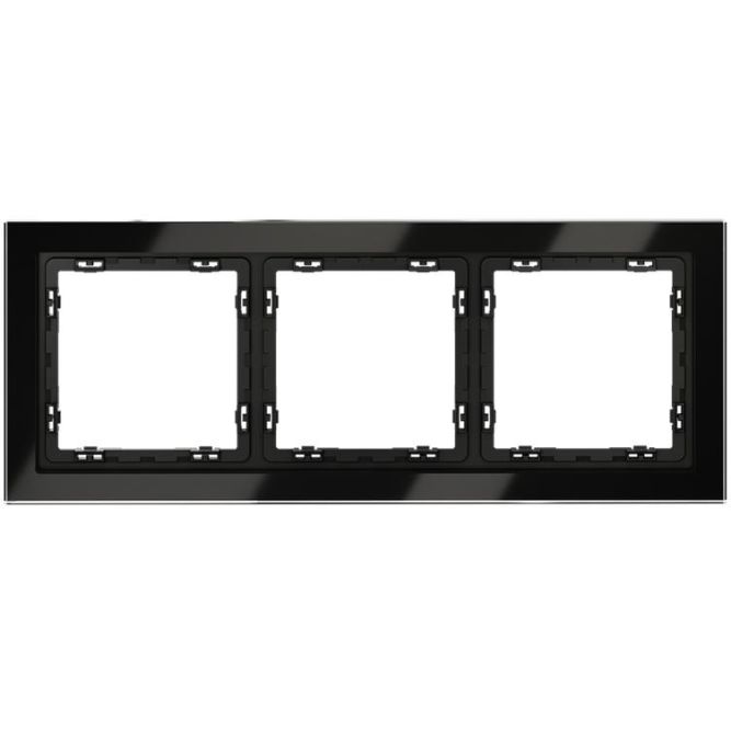 Рамка 3-м S70 стеклян. черн. Voltum VLS110308