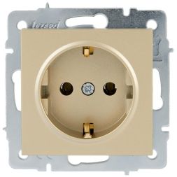 Розетка VESNA с заземл. ПБТ зол. LEZARD 742-3688-122B