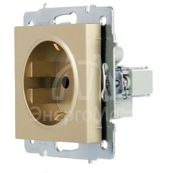 Розетка VESNA с заземл. ПБТ зол. LEZARD 742-3688-122B