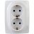 Розетка 2-м СП Эра12 12-2106-01 16А IP20 16AX 250В 2х2P+E Schuko бел. Эра Б0031228