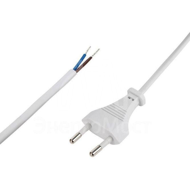 Шнур сетевой 1.8м ШВВП 2х0.75 бел. Rexant 11-1147