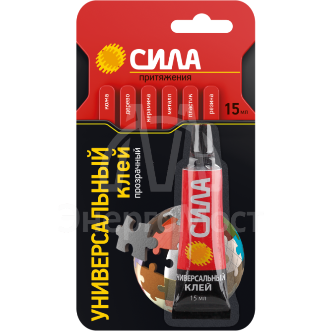 Клей универсальный прозр. 15мл BL-1 ШБ блист. SUBL1-15 СИЛА Б0002919