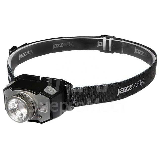 Фонарь налобный AccuH1-L5WZ-bk zoom 5Вт LED + 2хRED SMD IP54 аккумулятор 800мА.ч 5 режимов: 100проц. 180лм 3.5ч/50проц. 110лм 5.5ч/30проц. 65лм 15ч/красн. 28ч/мигающ. красн. 12ч управл. жестами черн./сер. JazzWay 5036642
