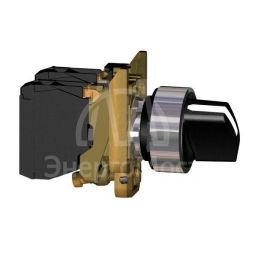 Переключатель 3-х поз. с фикс. 2НО без подсветки черн. SchE XB4BD33