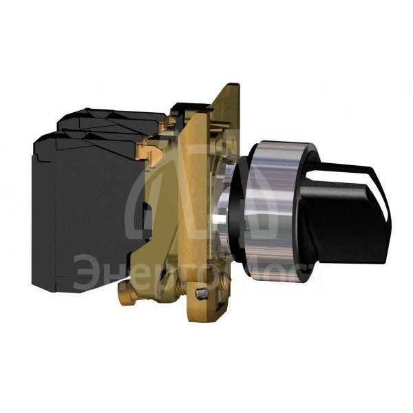 Переключатель 3-х поз. с фикс. 2НО без подсветки черн. SchE XB4BD33