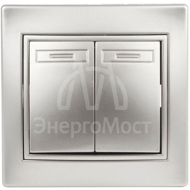 Выключатель 2-кл. СП Plano 10А IP20 1-104-03 250В алюм. Intro Б0030042