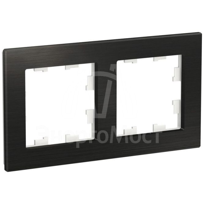 Рамка 2-м AtlasDesign Nature металл оникс SchE ATN312302