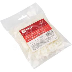 Площадка под хомуты (22х16) с монтажным отверстием М4 бел. (уп.100шт) PROxima EKF pmo-22-16-w