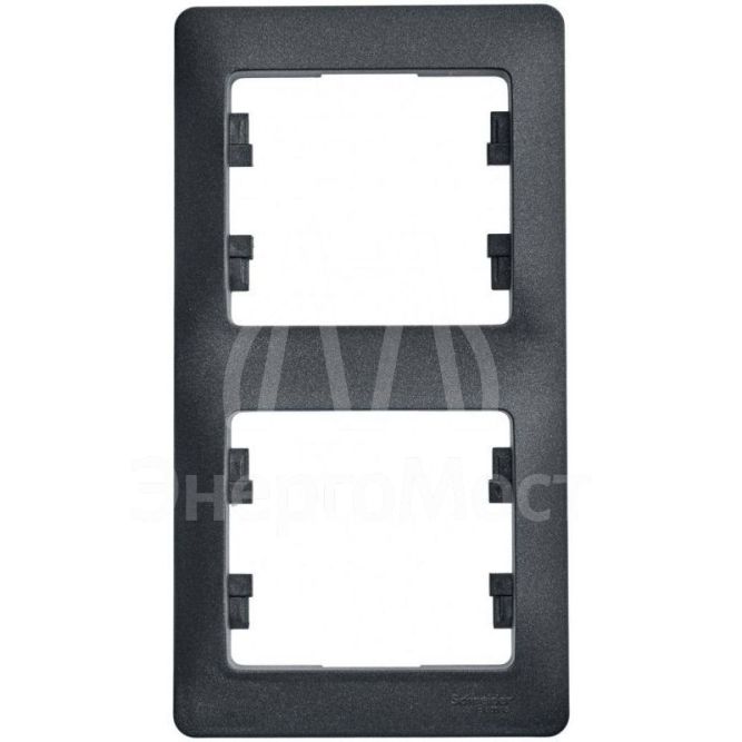 Рамка 2-м Glossa верт. антрацит SchE GSL000706