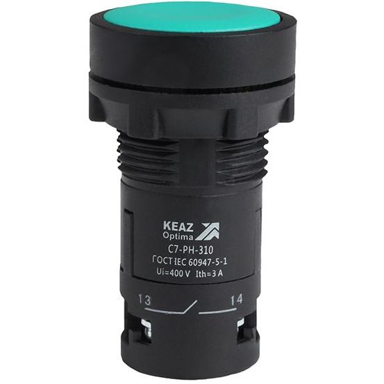 Кнопка с фиксацией OptiSignal Compact D22 С7-PH-310 зел. 1НО XB7NH31 КЭАЗ 362062