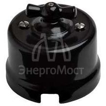 Выключатель поворотный 2-кл. ОП Лизетта 10А IP20 ретро 4 полож. ABS-пластик черн. Bironi B1-202-23