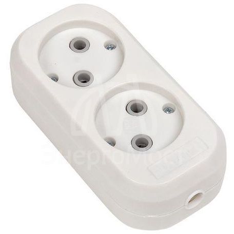 Колодка удлинителя 2-м без заземл. 10А Эксперт 2.2кВт EKF AKB10-2