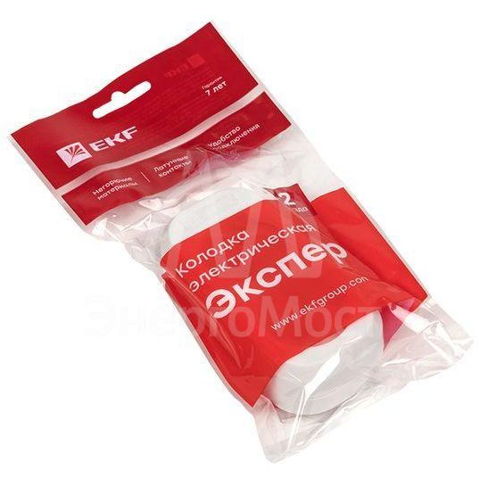 Колодка удлинителя 2-м без заземл. 10А Эксперт 2.2кВт EKF AKB10-2