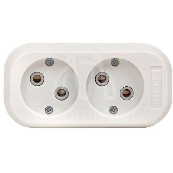 Колодка удлинителя 2-м без заземл. 10А Эксперт 2.2кВт EKF AKB10-2