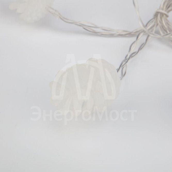 Гирлянда светодиодная &amp;quot;Шишки&amp;quot; 5м 30LED тепл. бел. провод прозр. с контроллером Neon-Night 303-069