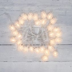 Гирлянда светодиодная &amp;quot;Шишки&amp;quot; 5м 30LED тепл. бел. провод прозр. с контроллером Neon-Night 303-069