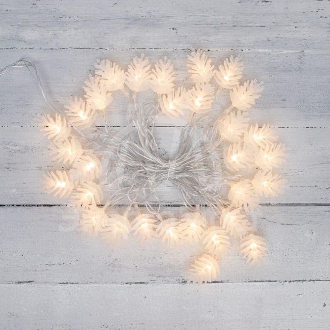 Гирлянда светодиодная &amp;quot;Шишки&amp;quot; 5м 30LED тепл. бел. провод прозр. с контроллером Neon-Night 303-069