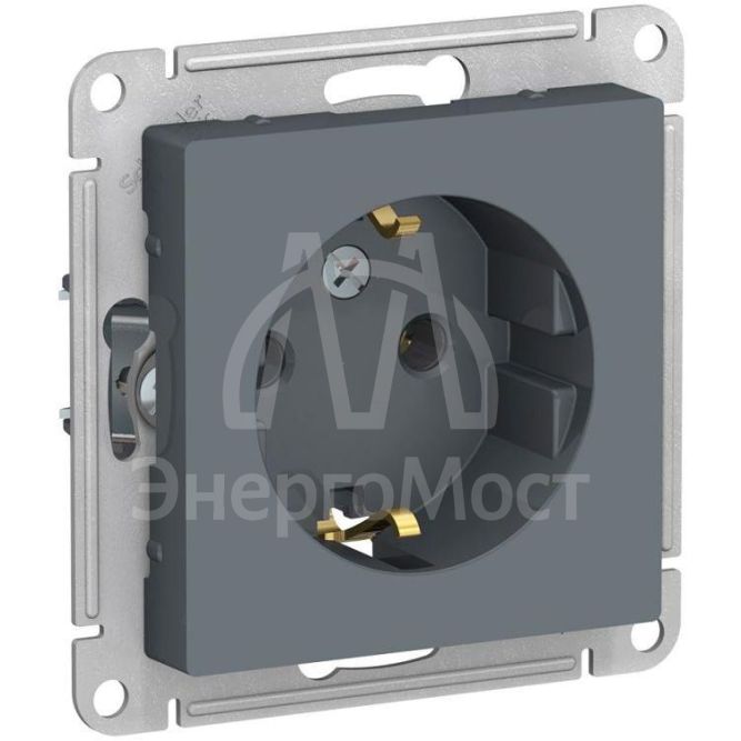 Механизм розетки 1-м СП AtlasDesign 16А с заземл. грифель SchE ATN000743