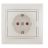 Розетка 1-м СП Мира защ. шторки с заземл. жемчуж. бел. перламутр LEZARD 701-3030-124