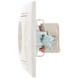 Розетка 1-м СП Мира защ. шторки с заземл. жемчуж. бел. перламутр LEZARD 701-3030-124